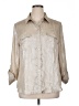 Chico's 100% Polyester Metallic Ivory 3/4 Sleeve Blouse Size XL (3) - photo 1