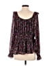 Torrid 100% Polyester Purple Black Long Sleeve Blouse Size (3) - photo 2