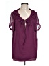 Trulli Purple Short Sleeve Blouse Size L - photo 1