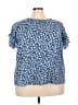 Lane Bryant 100% Polyester Polka Dots Blue Short Sleeve Blouse Size 22 - photo 1