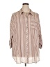 Torrid Stripes Brown 3/4 Sleeve Button-Down Shirt Size 3X Plus (3) - photo 1