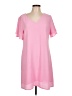 Unbranded 100% Polyester Solid Pink Casual Dress Size L - photo 1