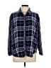 Gloria Vanderbilt Plaid Blue Long Sleeve Button-Down Shirt Size L - photo 1