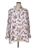 Joan Rivers 100% Polyester Floral Ivory Purple 3/4 Sleeve Blouse Size 1X - photo 1
