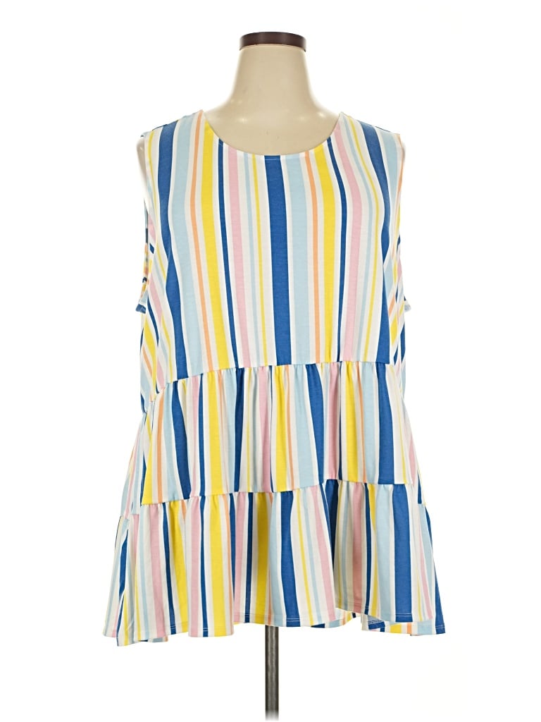 Pre-owned Lularoe Sleeveless Blouse In Yellow