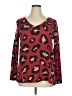 Bibi Animal Print Burgundy Red Pullover Sweater Size XL (estimated) - photo 1