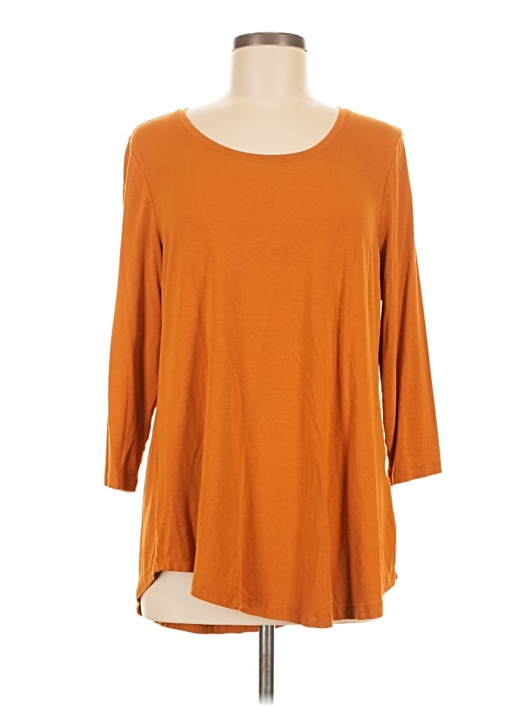 Pre-owned Jm Collection 3/4 Sleeve T-shirt In Orange