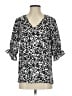 Well Worn 100% Polyester Black White 3/4 Sleeve Blouse Size S - photo 1