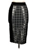 Karen Millen Graphic Black Wool Skirt Size Lg (4) - photo 1