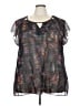 City Chic 100% Polyester Black Short Sleeve Blouse Size 24 Plus (XXL) - photo 1