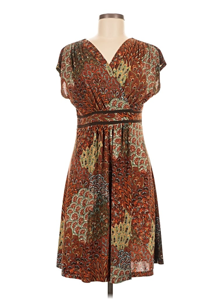 Pre-owned Perseption Concept Casual Dress In Brown