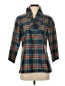 Devon Baer 100% Silk Plaid Teal 3/4 Sleeve Silk Top Size S - photo 1