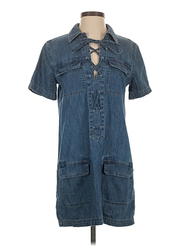 Pre-owned Equipment Casual Dress In Blue
