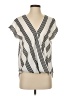 Ann Taylor 100% Polyester Stripes Ivory Short Sleeve Blouse Size S - photo 1
