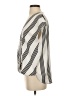 Ann Taylor 100% Polyester Stripes Ivory Short Sleeve Blouse Size S - photo 5