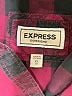Express Plaid Burgundy Long Sleeve Button-Down Shirt Size XS - photo 7