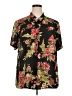 Unbranded Floral Black Short Sleeve Blouse Size 2X (estimated) - photo 1