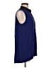 Elie Tahari Blue Sleeveless Button-Down Shirt Size M - photo 4