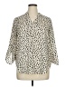 Lush 100% Polyester Animal Print Ivory 3/4 Sleeve Blouse Size XL - photo 1