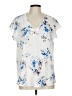 Unbranded Floral Ivory Short Sleeve Blouse Size L - photo 1