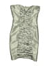 Nicole Miller Metallic Silver Cocktail Dress Size 2 - photo 1