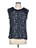 Meadow Rue 100% Rayon Polka Dots Blue Sleeveless Blouse Size L - photo 1