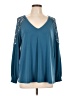 Torrid Teal Long Sleeve Blouse Size Med Plus (00) - photo 1