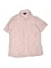 Lands' End Solid Pink Short Sleeve Button-Down Shirt Size 6 - 8 - photo 1
