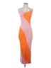 Unbranded 100% Polyester Color Block Orange Cocktail Dress Size S - photo 1
