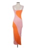 Unbranded 100% Polyester Color Block Orange Cocktail Dress Size S - photo 2