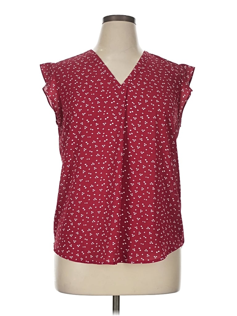 Pre-owned Fun2fun Sleeveless Blouse In Burgundy