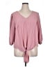 NYCC 100% Polyester Pink 3/4 Sleeve Blouse Size 1X - photo 1