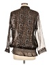 Chico's Animal Print Brown Long Sleeve Blouse Size Med (1) - photo 2