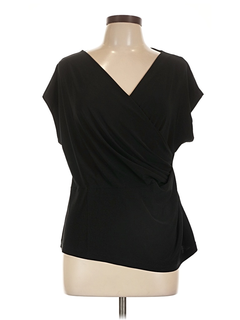 Pre-owned Anatomie Short Sleeve Top Black One Shoulder Neckline Tops
