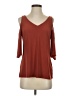 Vince Camuto Orange Burgundy 3/4 Sleeve Top Size S - photo 1
