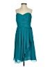 David's Bridal 100% Polyester Teal Cocktail Dress Size 4 - photo 1