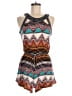 Xhilaration 100% Rayon Chevron-herringbone Teal Blue Romper Size M - photo 1
