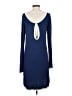 LA Made Solid Blue Casual Dress Size S - photo 2