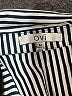 OVI 100% Polyester Stripes Silver Blue Long Sleeve Blouse Size M - photo 7