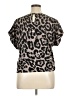 Shein 100% Polyester Animal Print Brown Short Sleeve Blouse Size XL - photo 2