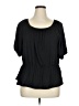 Love Cameron Black Short Sleeve Blouse Size XL - photo 1