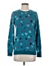 Dunnes 100% Polyester Hearts Teal Pullover Sweater Size XS - photo 1
