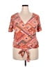 KRISTIN NICOLE Orange Short Sleeve Blouse Size 2X - photo 1
