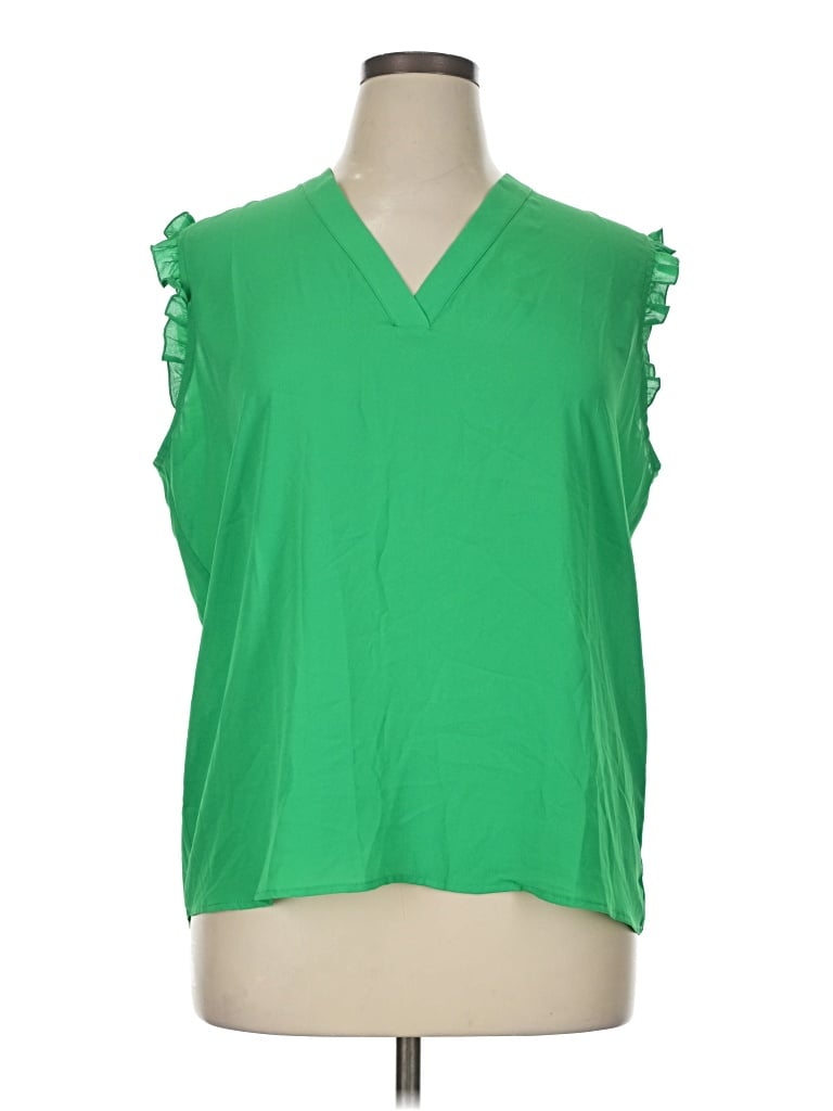New York And Company Sleeveless Blouse In Green