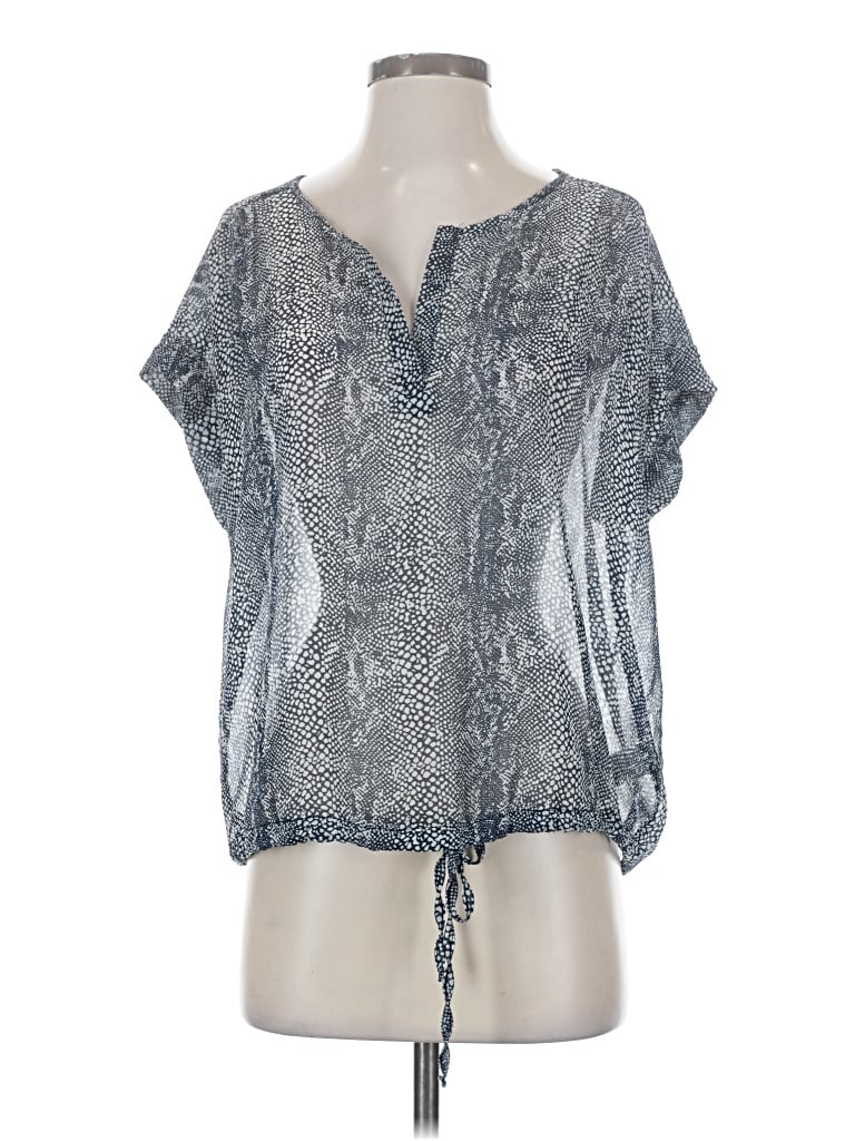 Pre-owned Hale Bob Short Sleeve Blouse In Silver