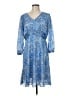 Julio 100% Polyester Paisley Blue Casual Dress Size 8 - photo 1