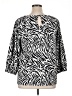 Halogen Animal Print Silver 3/4 Sleeve Blouse Size XL - photo 2