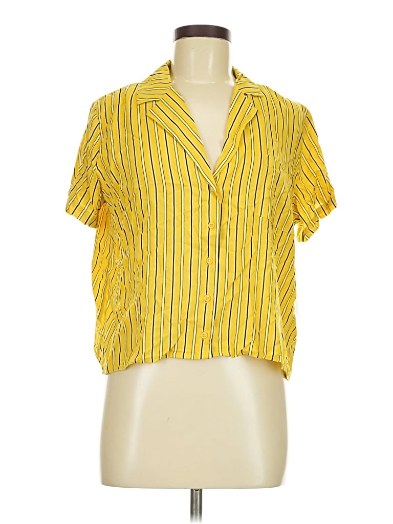 Forever 21 Short Sleeve Blouse In Yellow