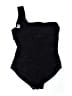 Unbranded Solid Black One Piece Swimsuit Size M - photo 1