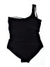 Unbranded Solid Black One Piece Swimsuit Size M - photo 2